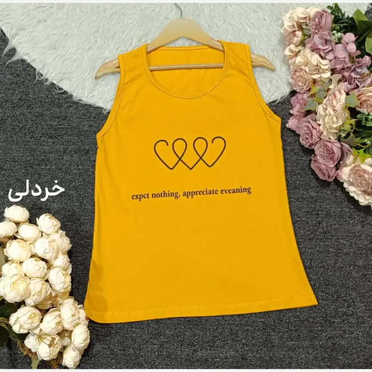 تاپ رکابی زنانه نخی سوپر پنبه درجه یک فری سایز