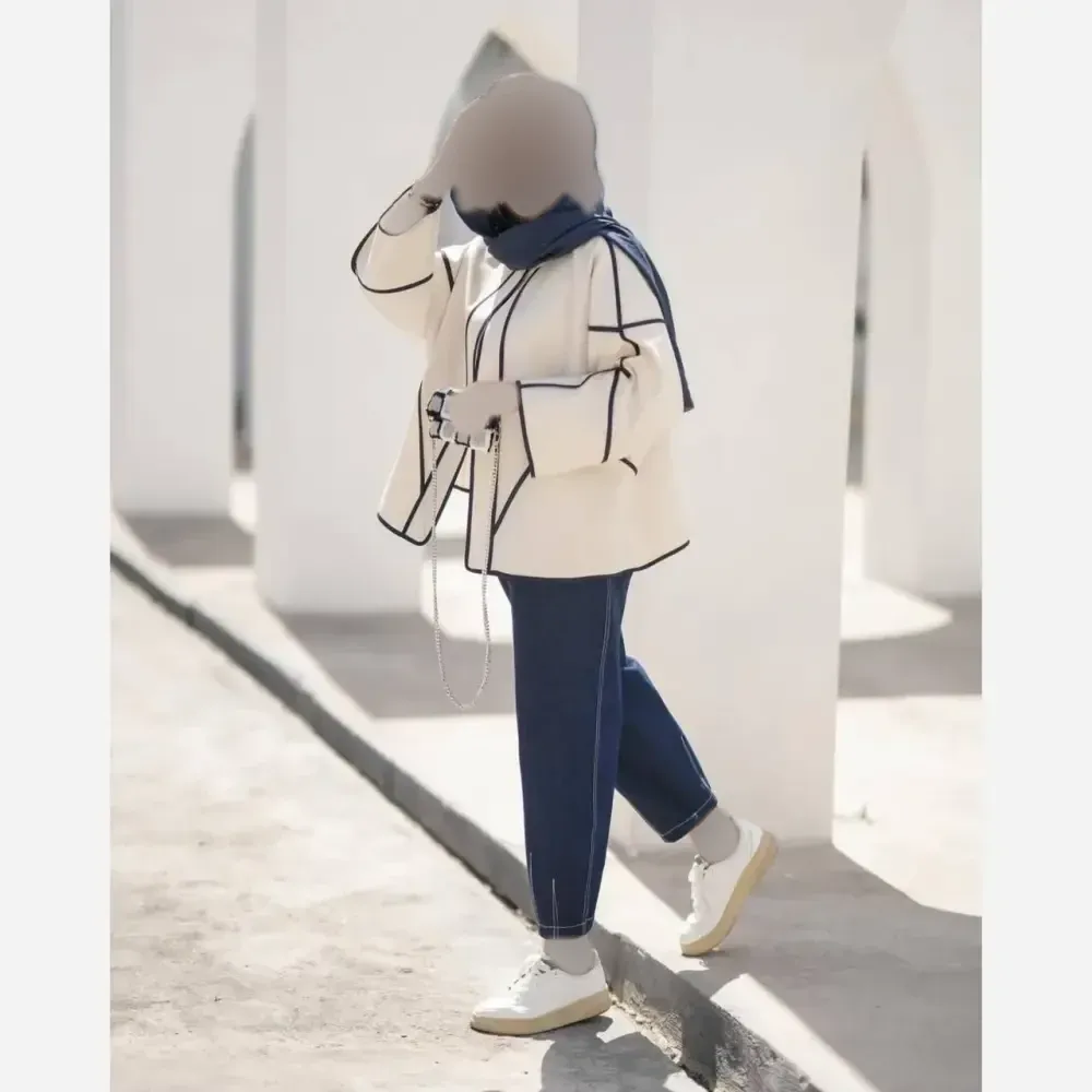 کت و شلوار زنانه لینن نچرال و تنسل مهستان سایز یک و دو