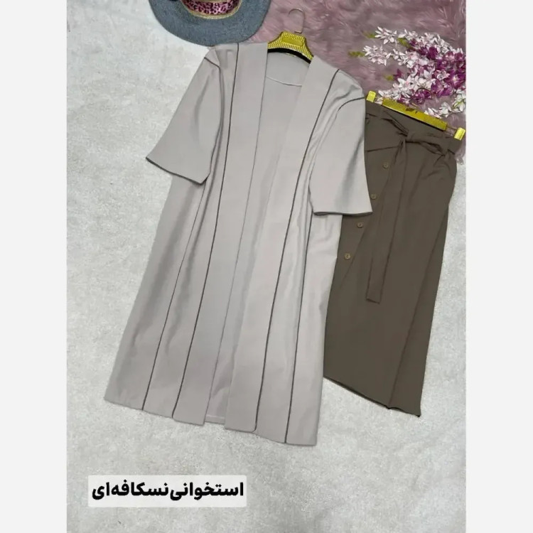 ست مانتو دامن لنین گلاره فری سایز 38 تا 48
