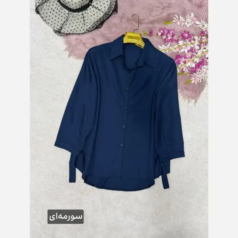 شومیز گره ای نیکی جنس پری درجه یک خنک و سبک فری سایز