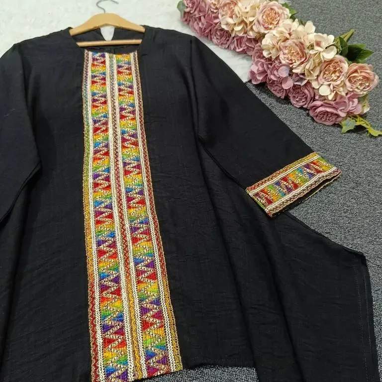 تونیک مانتویی مشکی جنس کرسپو درجه یک فری سایز