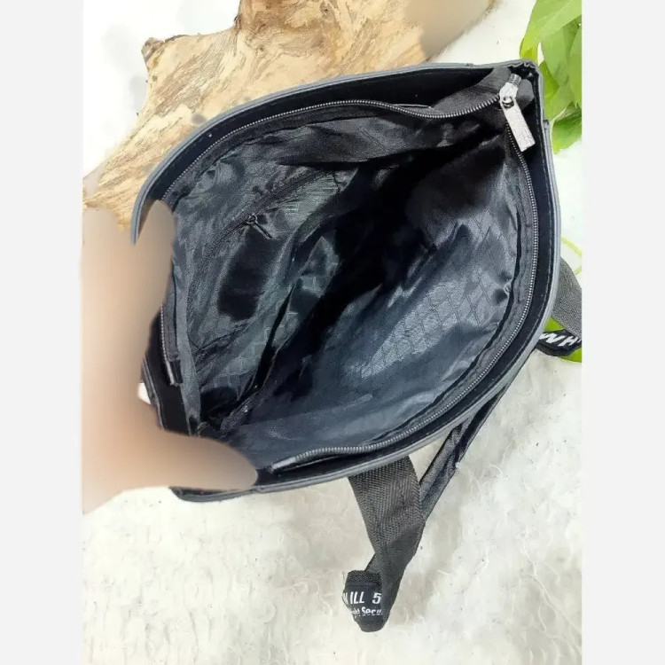 کیف اسپرت دانشجویی چرم صنعتی بزرگ و جادار رنگ خردلی و مشکی