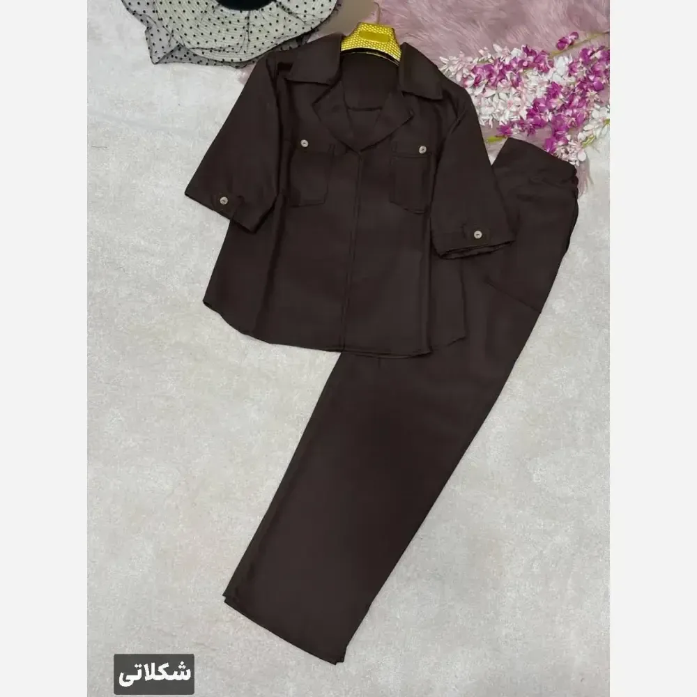 ست اسپرت زنانه لنین مدل شاواز رنگ مشکی شکلاتی سبز سایز 38 تا 46