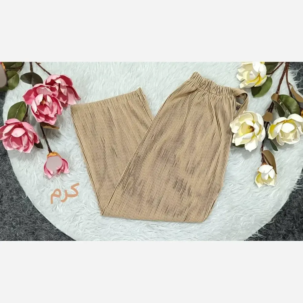 شلوار بگ پلیسه زنانه جنس زیکو گرم بالا فری سایز