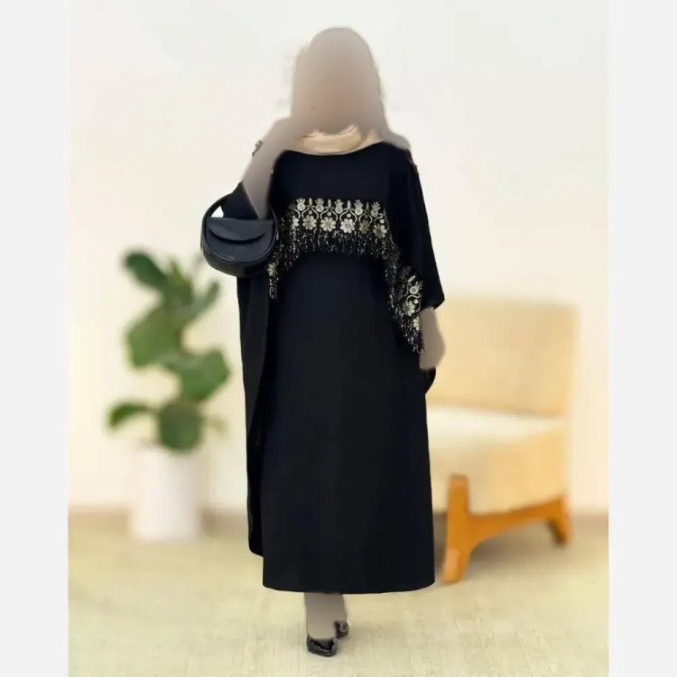 ست پیراهن رویه دار کرپ بوگاتی طلایی فری سایز