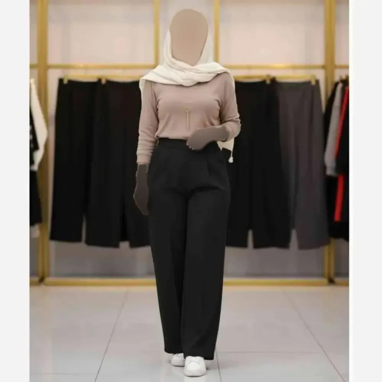 شلوار بگ زنانه مازراتی پشت کش دار رنگ بندی متنوع سایز L تا XXL