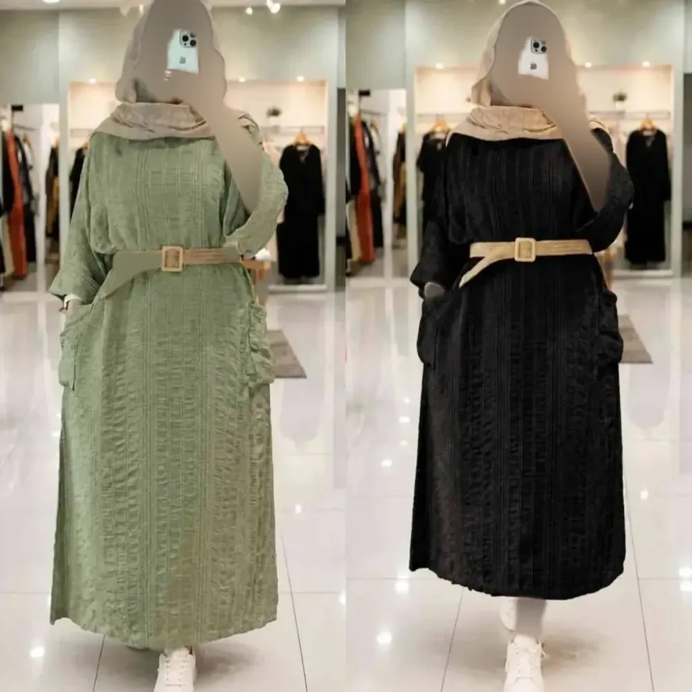 کفتان کوک دوزی تیارا فری سایز زنانه با کمربند کنفی