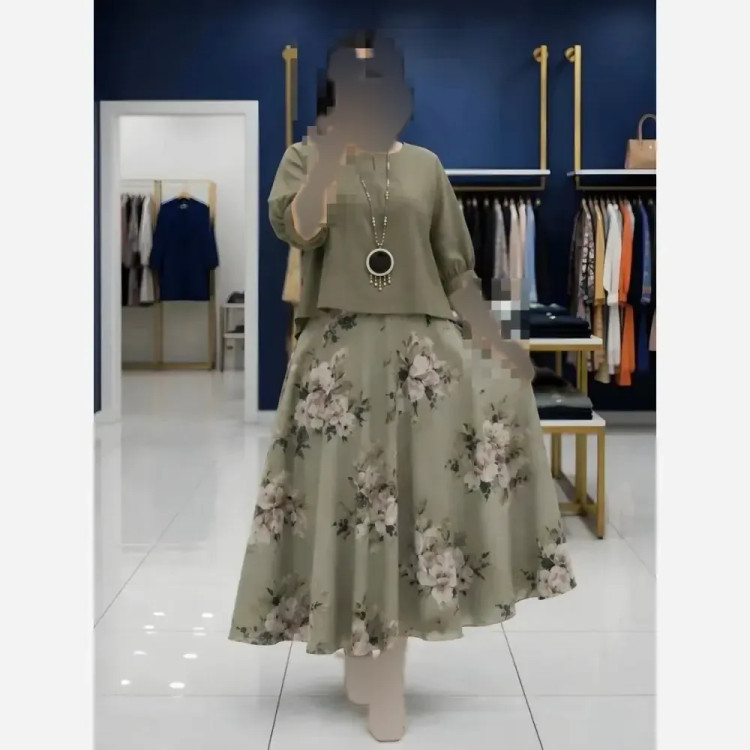 سارافون گل دار و شومیز زنانه فری سایز 36 تا 46