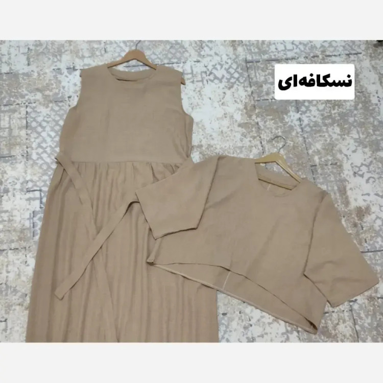 ست دو تکه شکوفه جنس صوفیا زیپی فری سایز تا 48