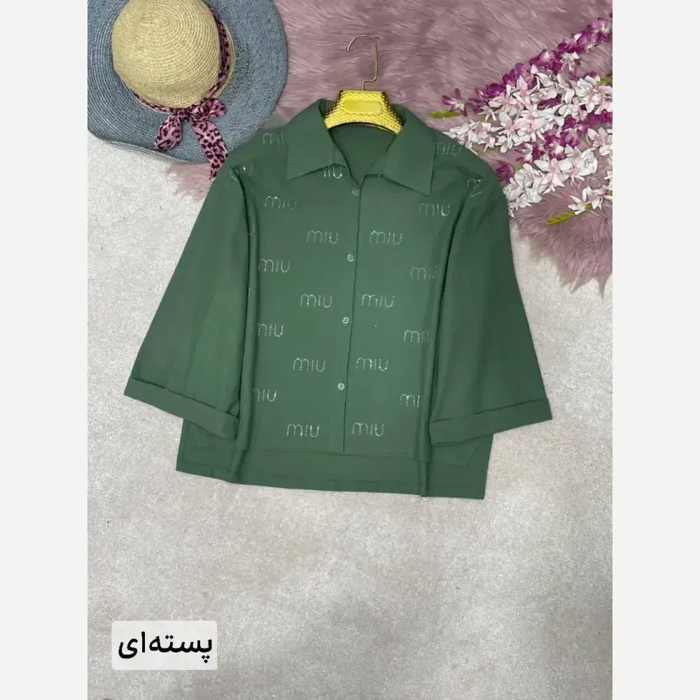 شومیز لنین نگین کوبی شده فری سایز