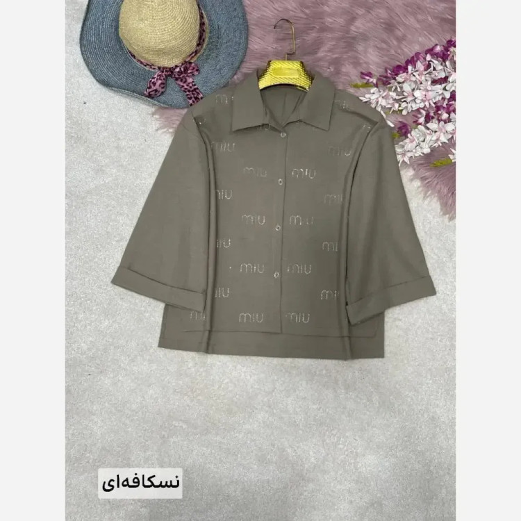 شومیز لنین نگین کوبی شده فری سایز