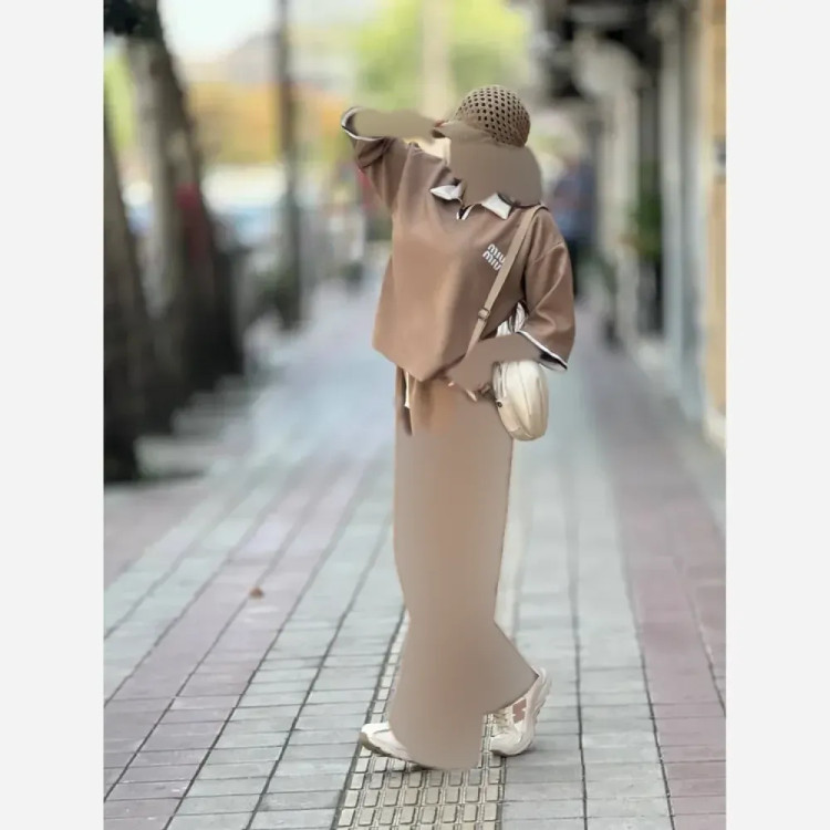ست تیشرت و شلوار باکسی مازراتی فری سایز زنانه