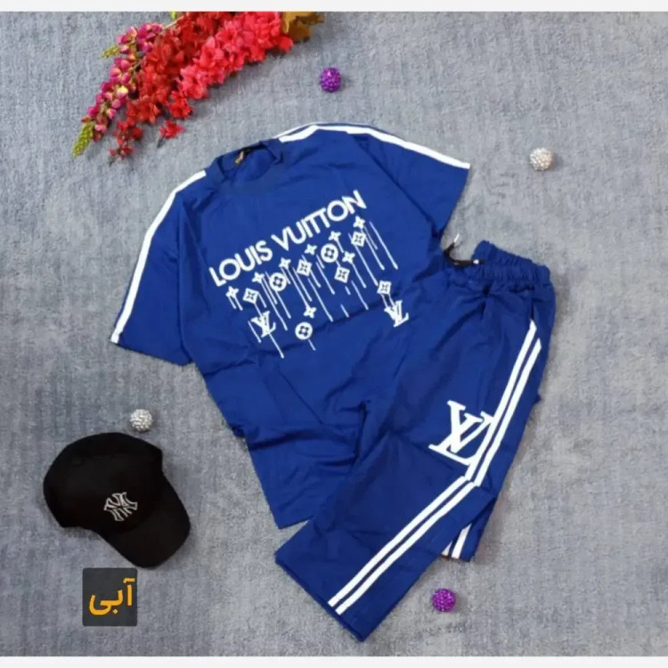 ست تیشرت شلوار سوپرنخ پنبه کیفیت عالی LOUIS VUITTON سایز XL و 2XL