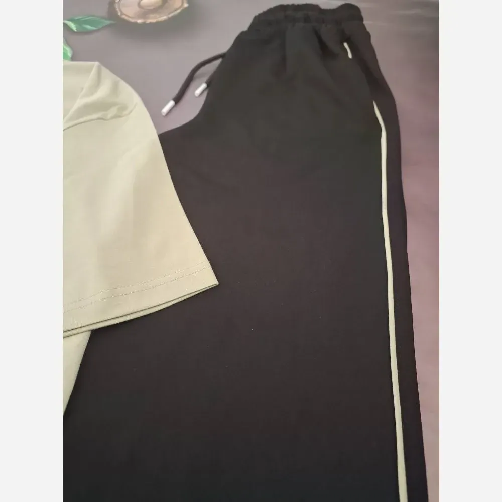 ست اسپرت لانگ تیشرت پنبه و شلوار گلکسی بگ سایز 38 تا 50