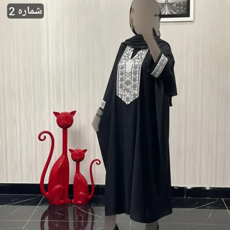 مانتو عبایی سمیرا جنس کرپ اسکاچی و تافته فری سایز