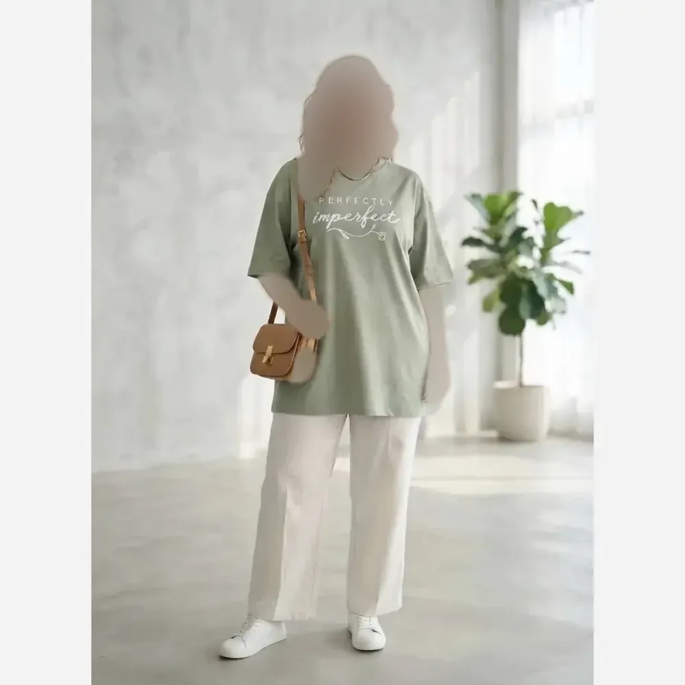 تیشرت لانگ زنانه پنبه سوپر اعلا چاپ پفکی سایز بزرگ فری سایز