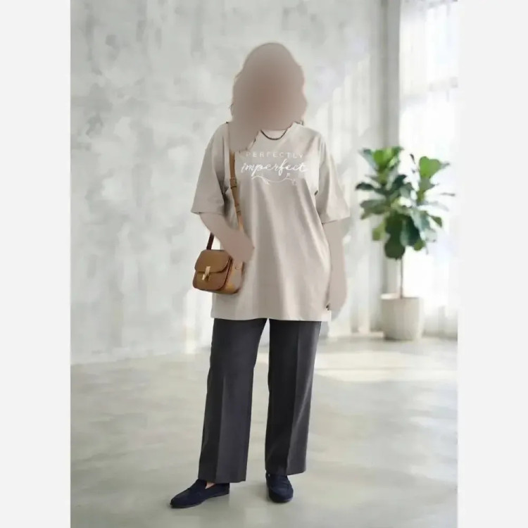 تیشرت لانگ زنانه پنبه سوپر اعلا چاپ پفکی سایز بزرگ فری سایز