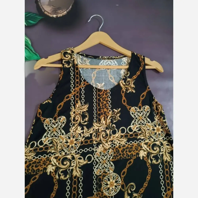 ست تاپ و شلوارک زنانه فلامنت طرح پلنگی و زنجیری فری سایز
