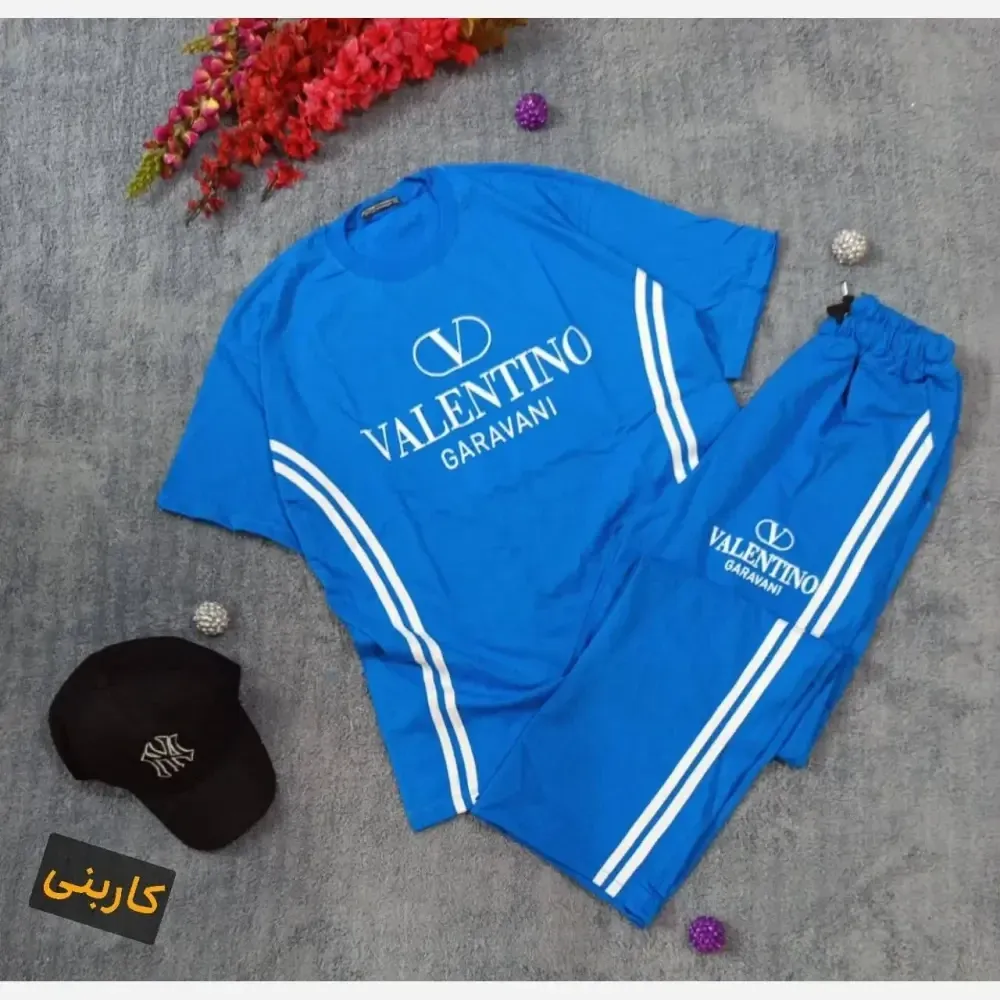 ست تیشرت شلوار بگ اسپرت سوپر نخ پنبه والنتینو