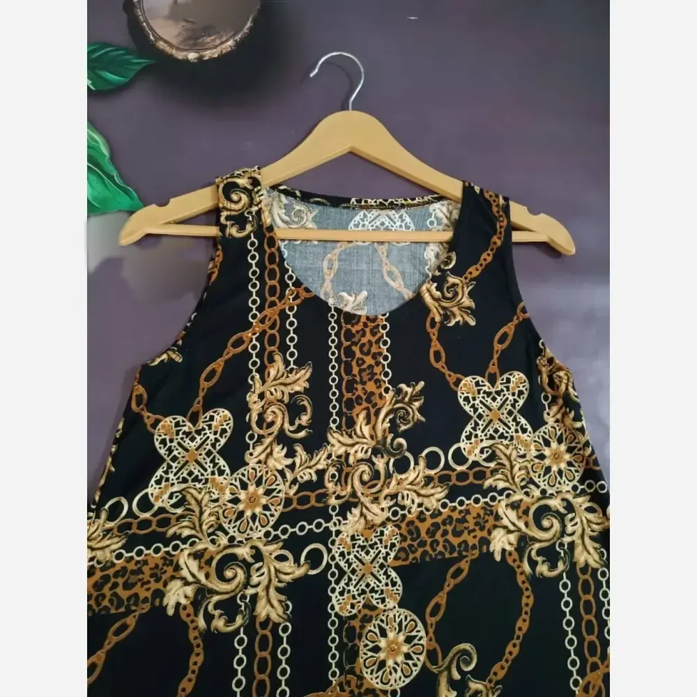 ست تاپ شلوارک زنانه فلامنت درجه یک طرح پلنگی و زنجیری فری سایز