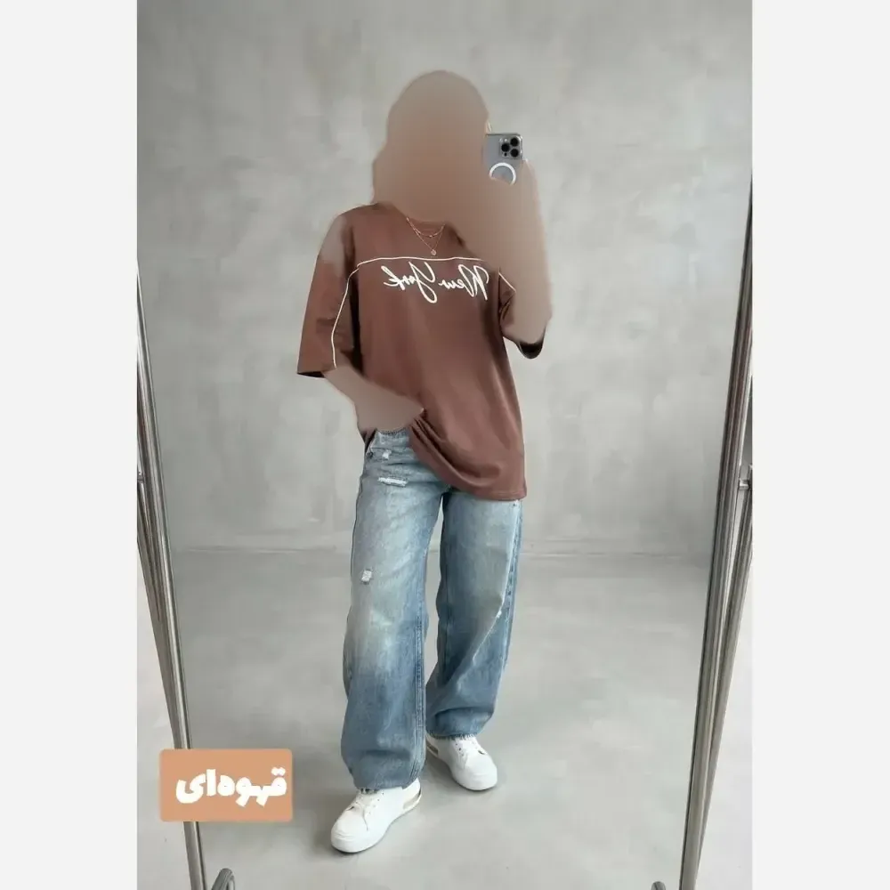 تیشرت لانگ زنانه پنبه سوپر نخ طرح نیویورک سایز بزرگ