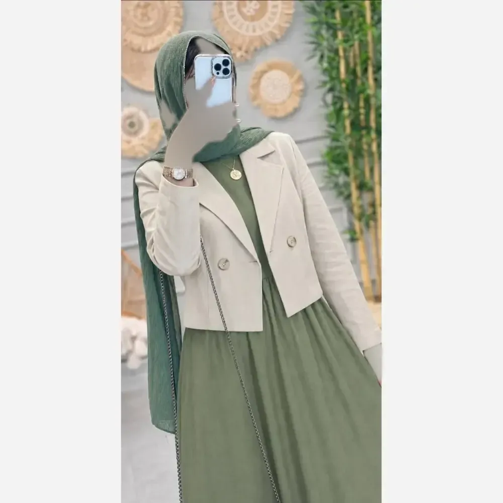 کت و سارافن زنانه لنین رامونا سایز 38 تا 46 رنگ کرم و سبز