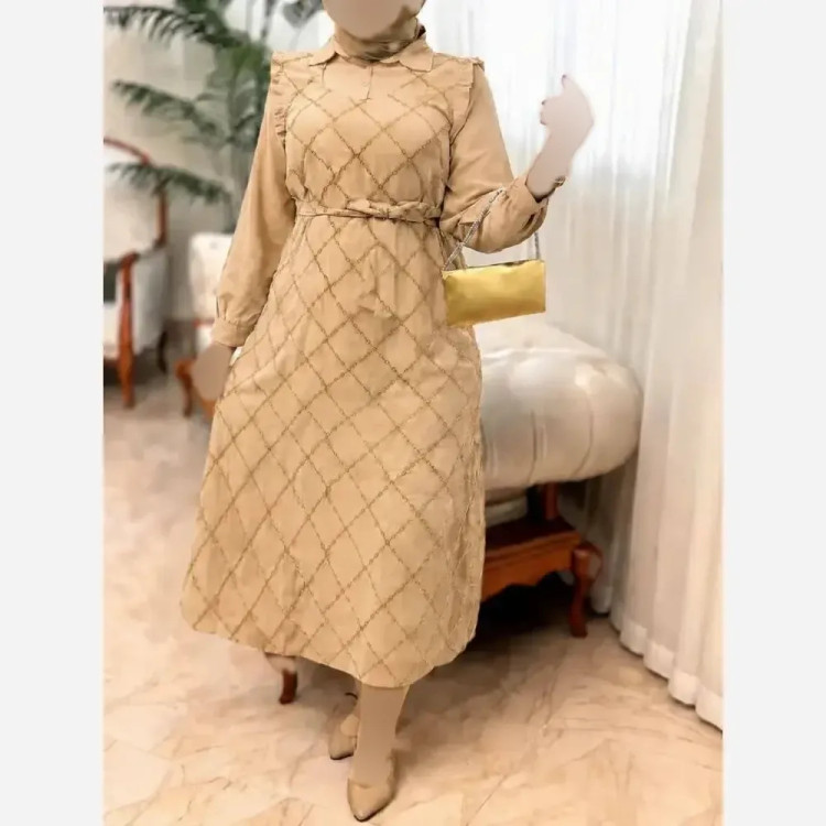 پیراهن بلند زنانه ماهرو جنس اسکادا گرم بالا فری سایز