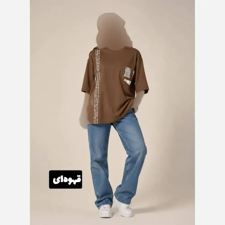 تیشرت لانگ نخی پنبه سوپر درجه یک قواره دار زنانه سایز بزرگ