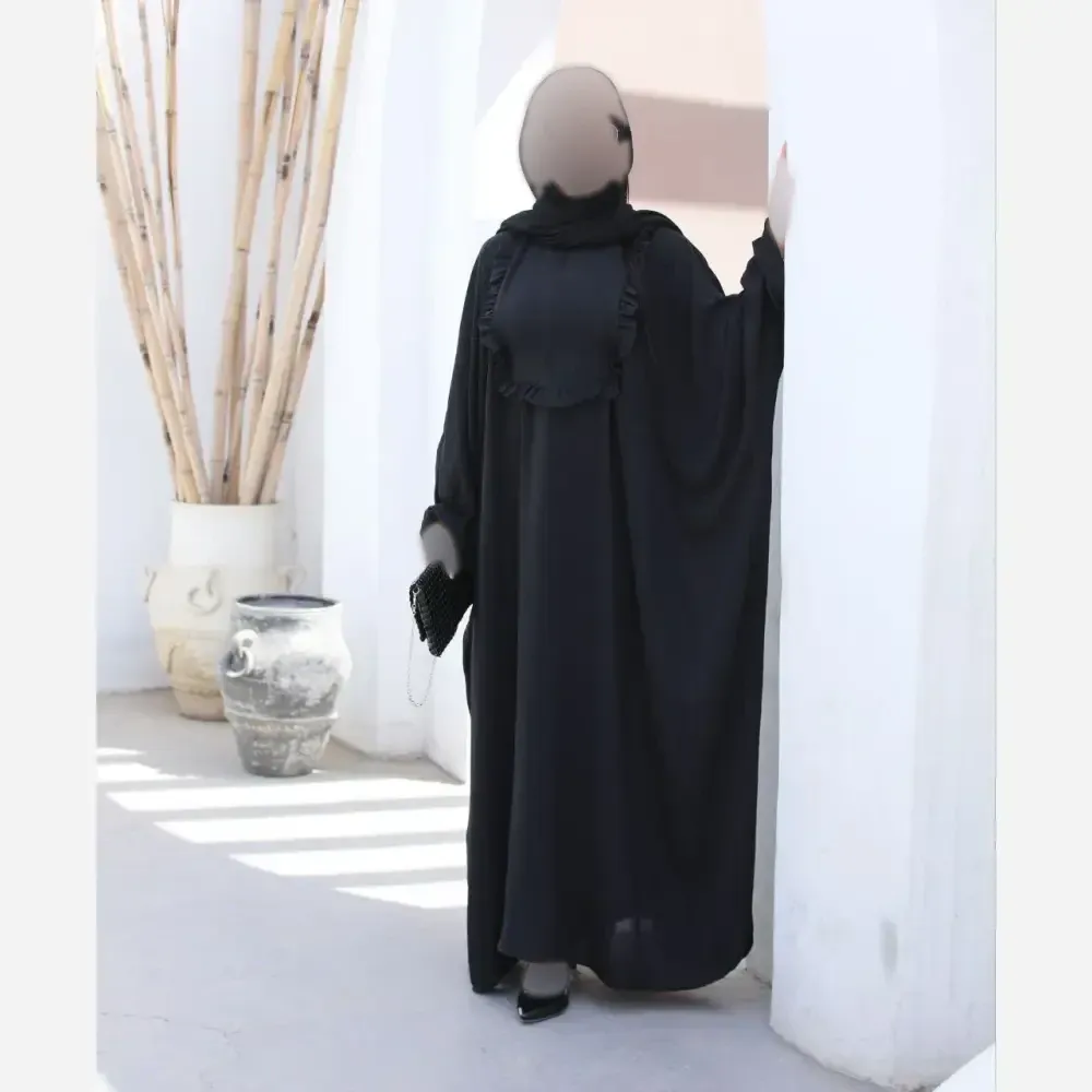 عبا زنانه طرح سحر جنس ابروبادی قد 135 سایز فری مناسب 38 تا 58
