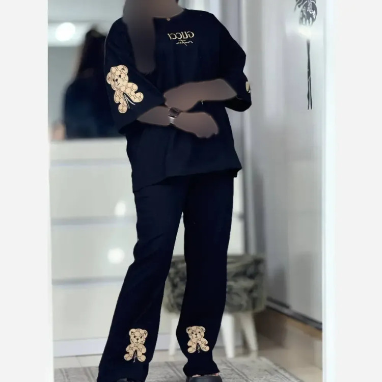 ست لباس خرسی زنانه پنبه درجه یک فری سایز