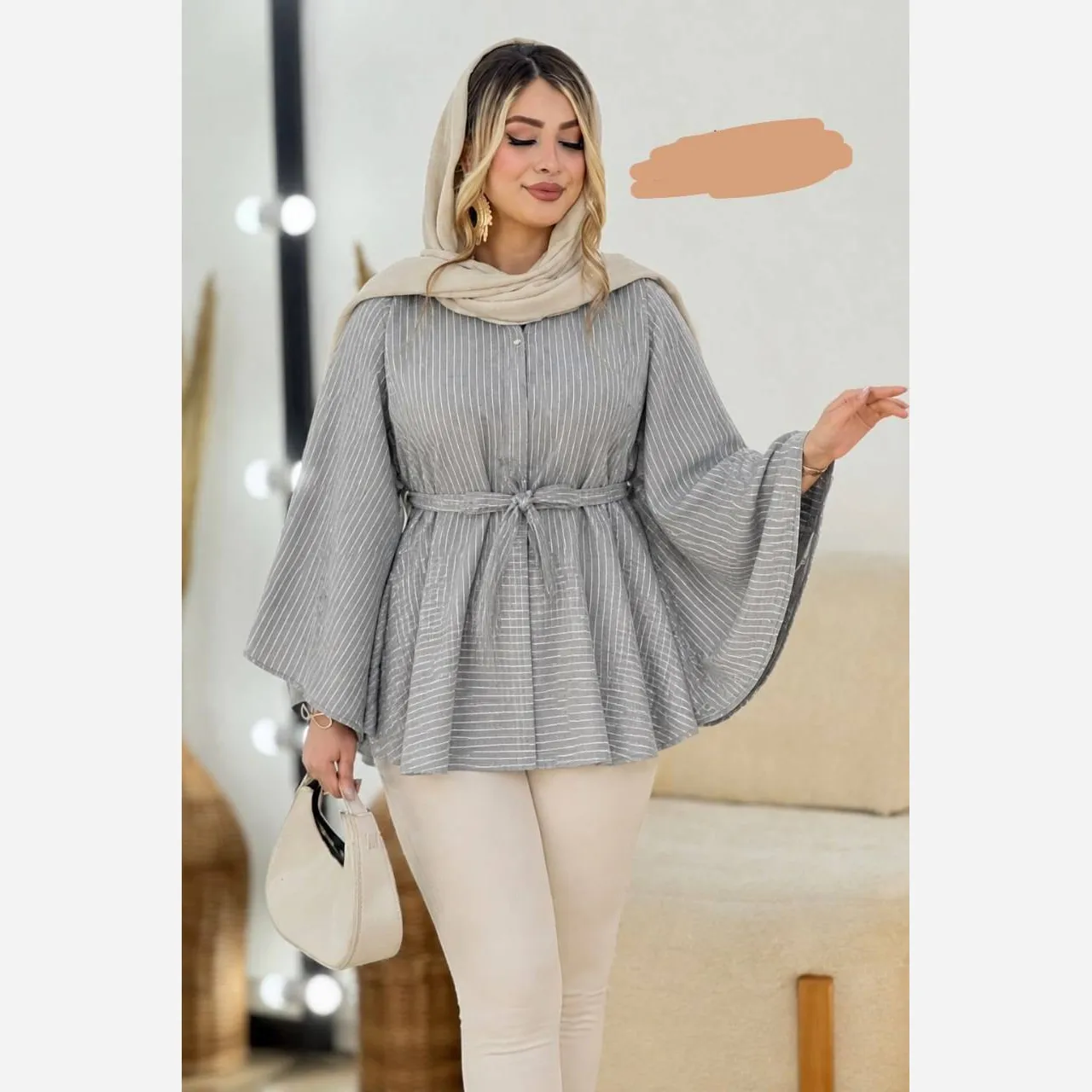 بلوز نخی وارداتی مدل شیپوری تابستانه فری سایز