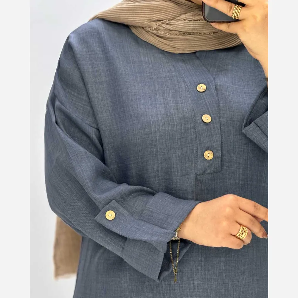 ست تونیک و شلوار زنانه مدل سلیمه جنس شانتون صوفیا سایز فری سایز