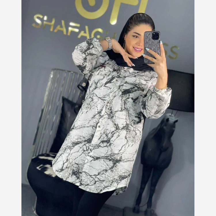 شومیز زنانه مدل مرمر جنس پوپلین نخ فری سایز مناسب 36 تا 46