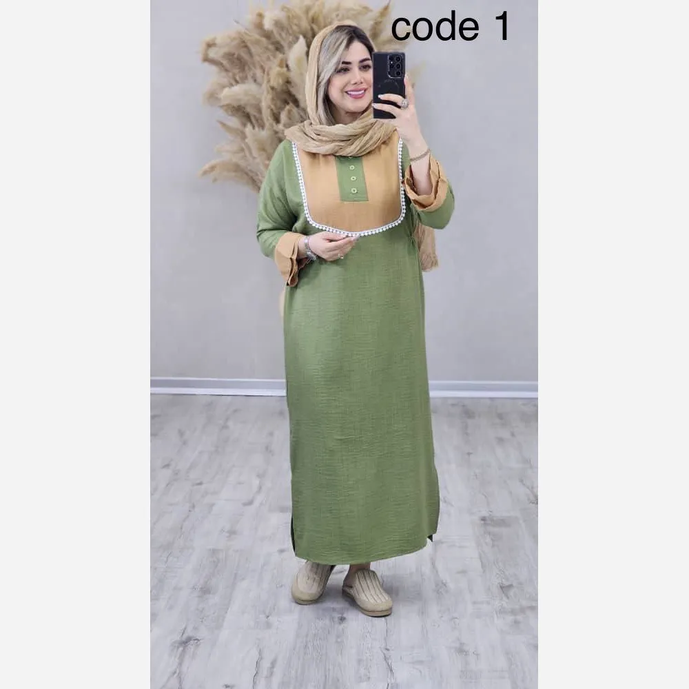 پیراهن زنانه شانتون مدل تاشین فری سایز مناسب 36 تا 46