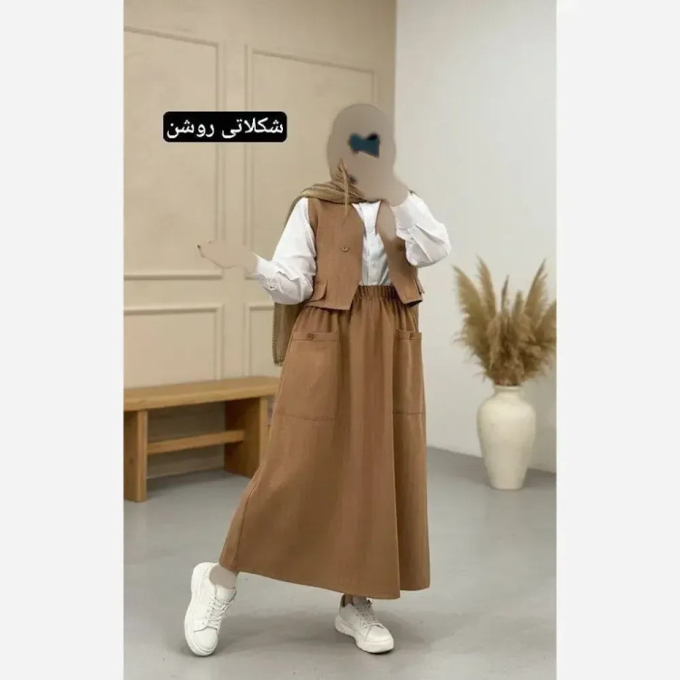 ست سه تیکه زنانه مدل ژینا جنس شانتون فری سایز 36 تا 46