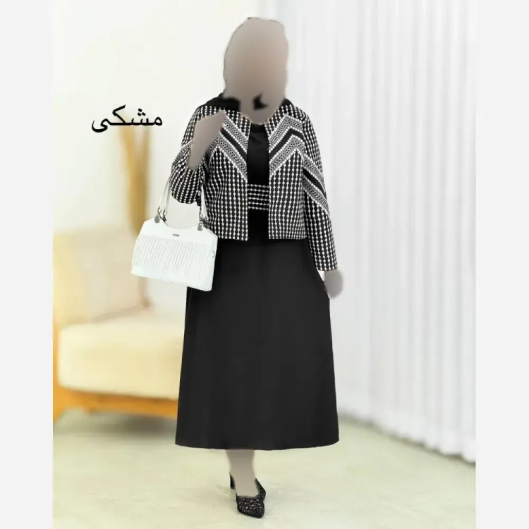 ست کت سوزن دوزی و سارافون الیزه زنانه مدل نبات فری سایز 38 تا 46