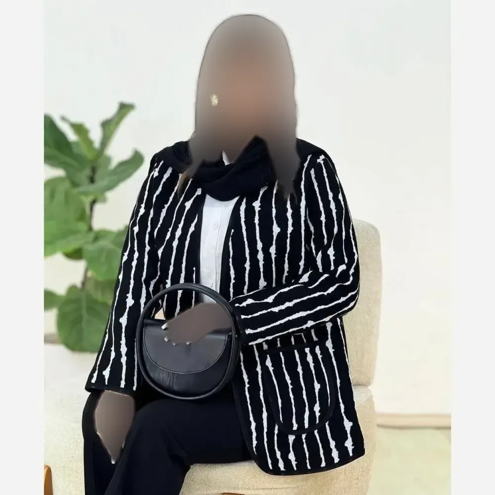 کت زنانه الیزا جنس تافته سوزن دوزی مشکی سایز فری 36 تا 46