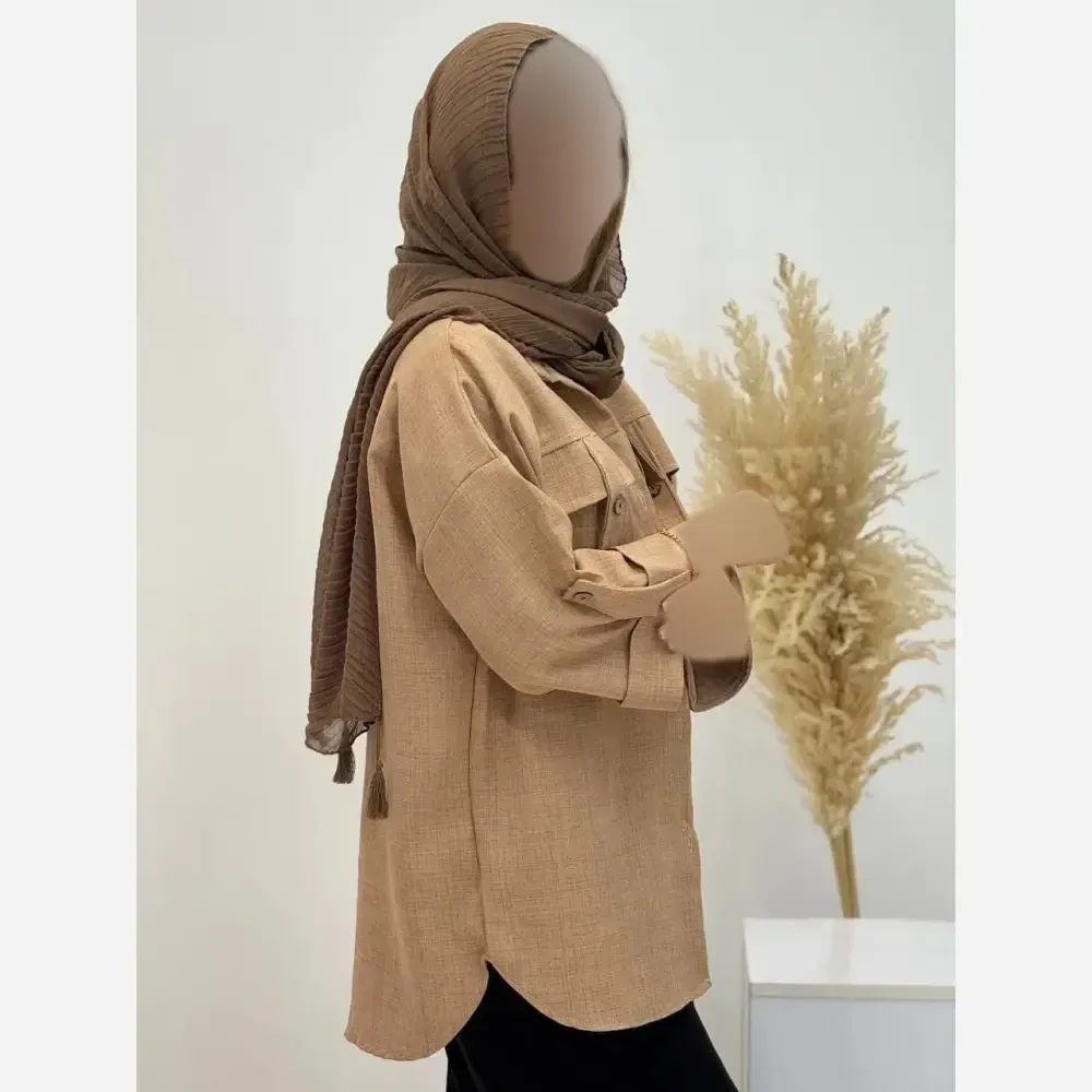 مانتو زنانه مدل ملکا جنس شانتون دو نخ فری سایز