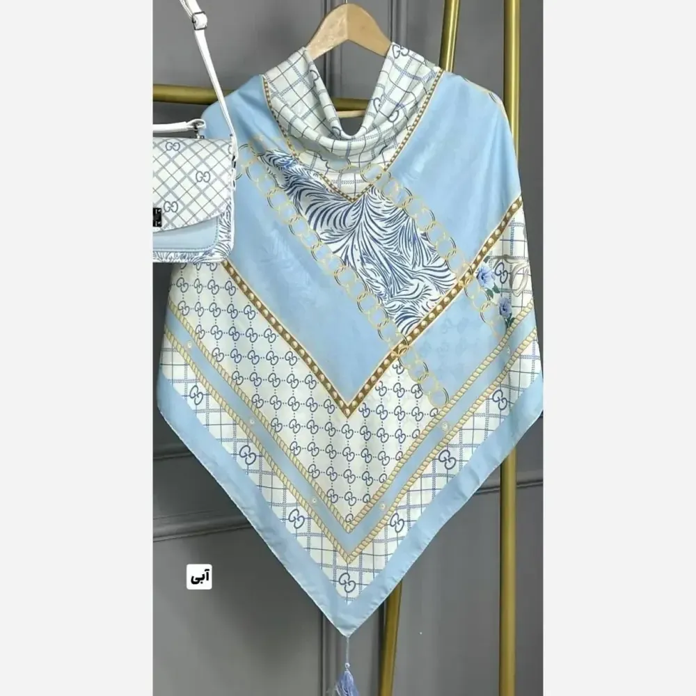 روسری نخی قواره 130 طرح گوچی پاپیون منگوله دار