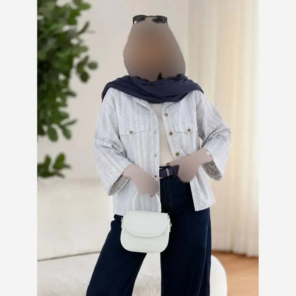 شومیز زنانه کوک دوزی پرنیا فری سایز مناسب 38 تا 46