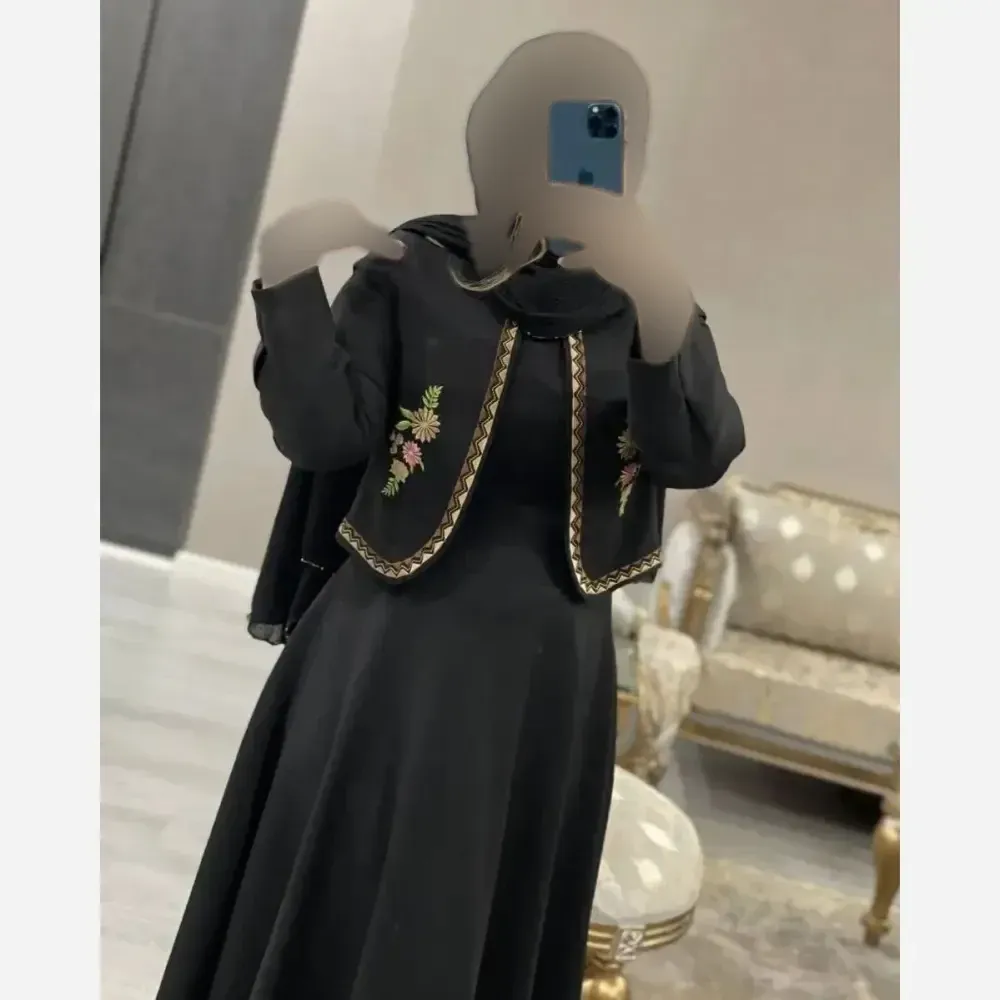 ست کت و سارافون زنانه جنس شانتون رنگ مشکی سایز فری 38 تا 46