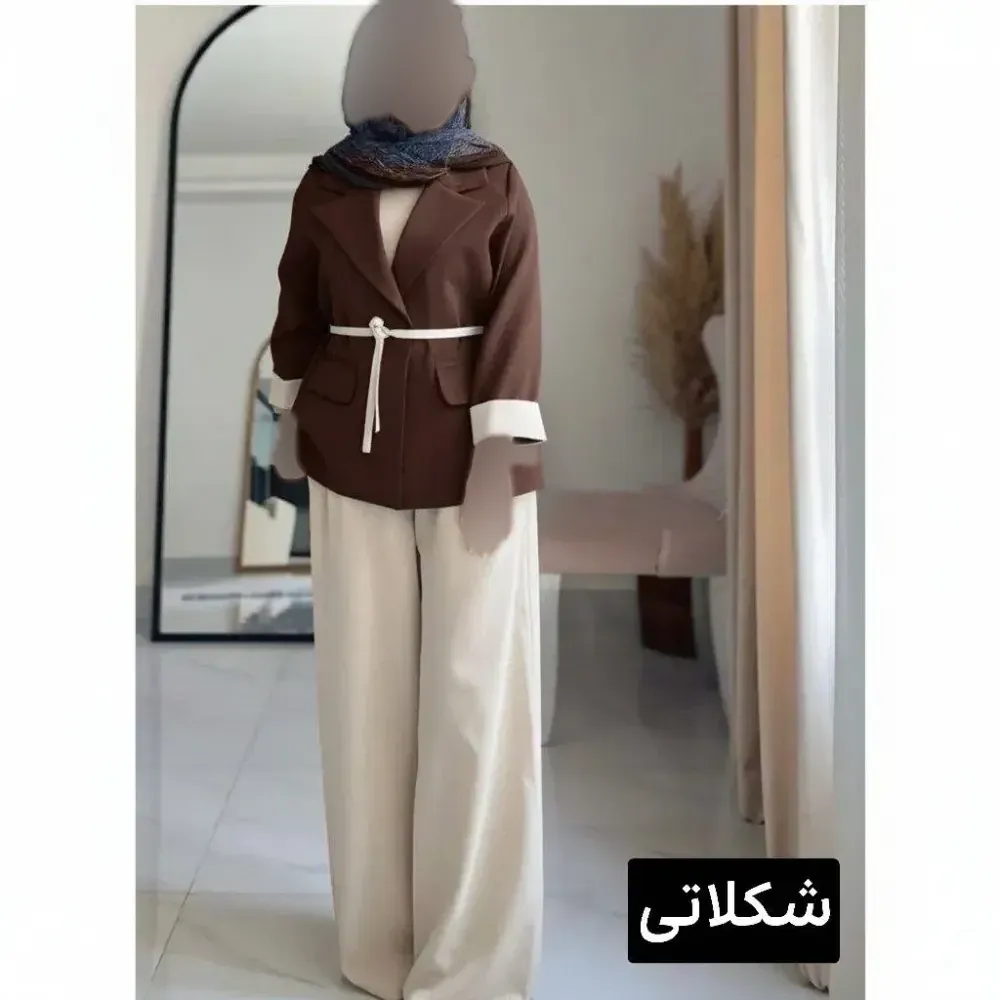 کت و شلوار زنانه مدل یسنا جنس مازراتی فری سایز تا 46