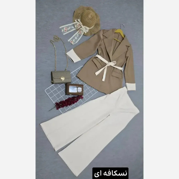 کت و شلوار زنانه مدل یسنا جنس مازراتی فری سایز تا 46