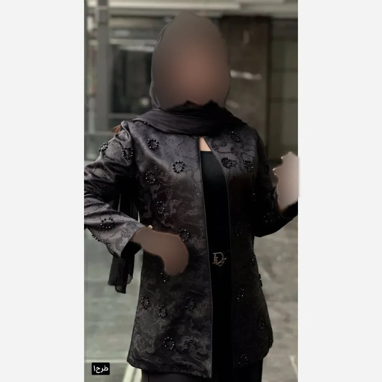 کت تک مجلسی زنانه مدل کاترین جنس ژاکارد ابریشم کریستال دوزی شده سایز 38 تا 48