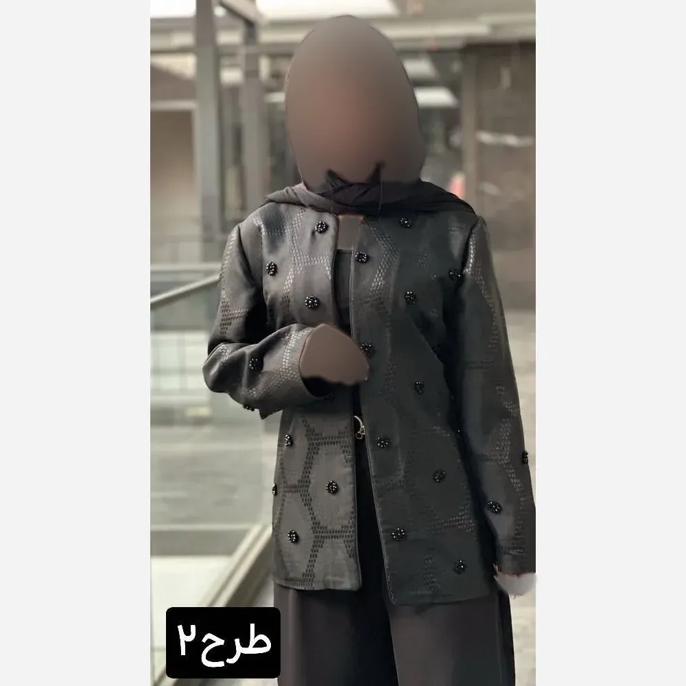 کت تک مجلسی زنانه مدل کاترین جنس ژاکارد ابریشم کریستال دوزی شده سایز 38 تا 48