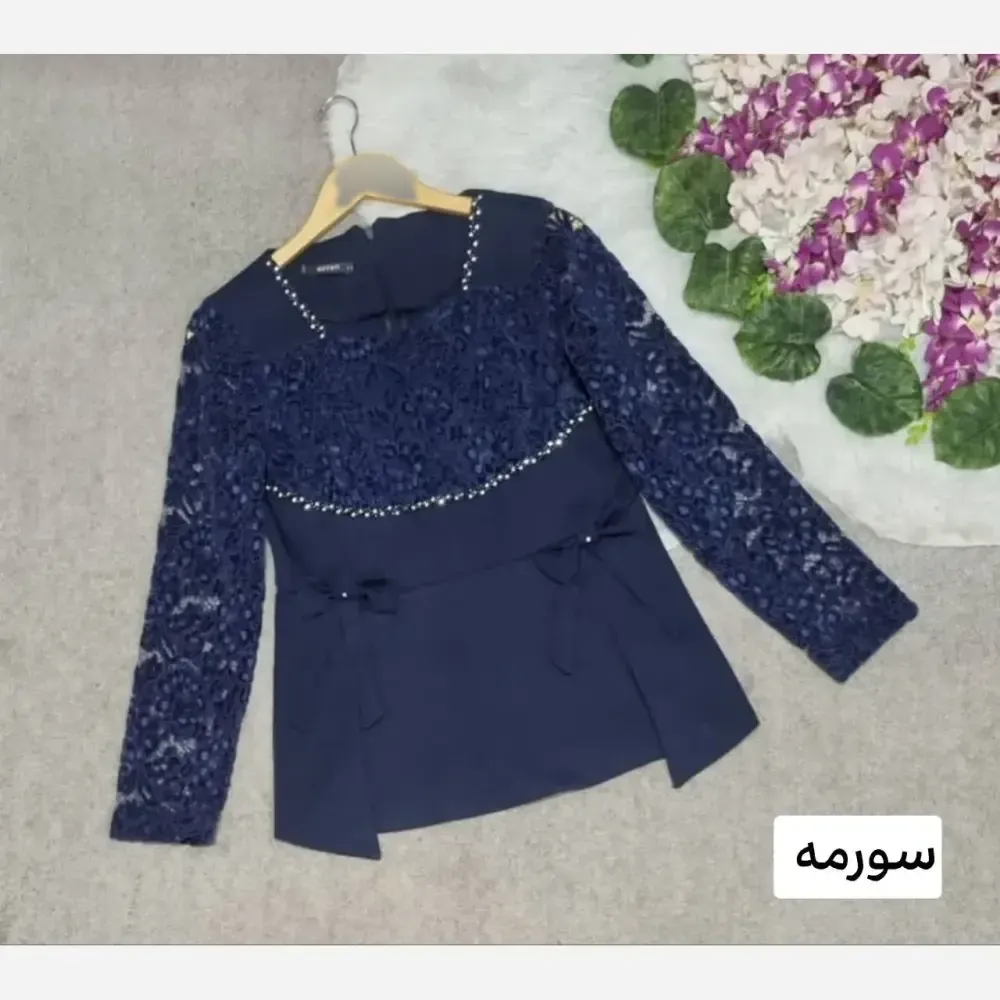 شومیز زنانه مدل روژان جنس مازراتی و گیپور خارجی در رنگبندی متنوع سایز 36 تا 44