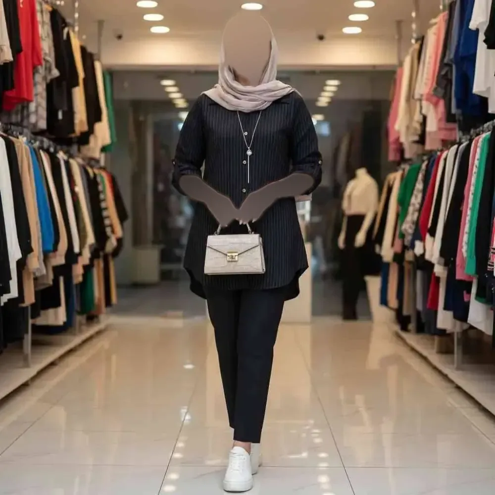 شومیز مانتویی شانتون دیپلمات مدل دلوین در 5 رنگ متنوع و دو سایز