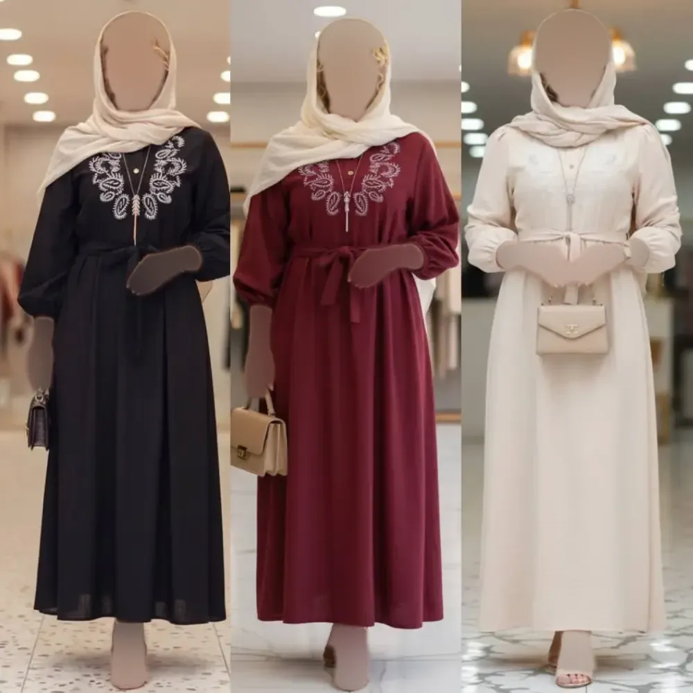 کفتان زنانه گلدوزی شده طرح ترمه جنس شانتون فری سایز