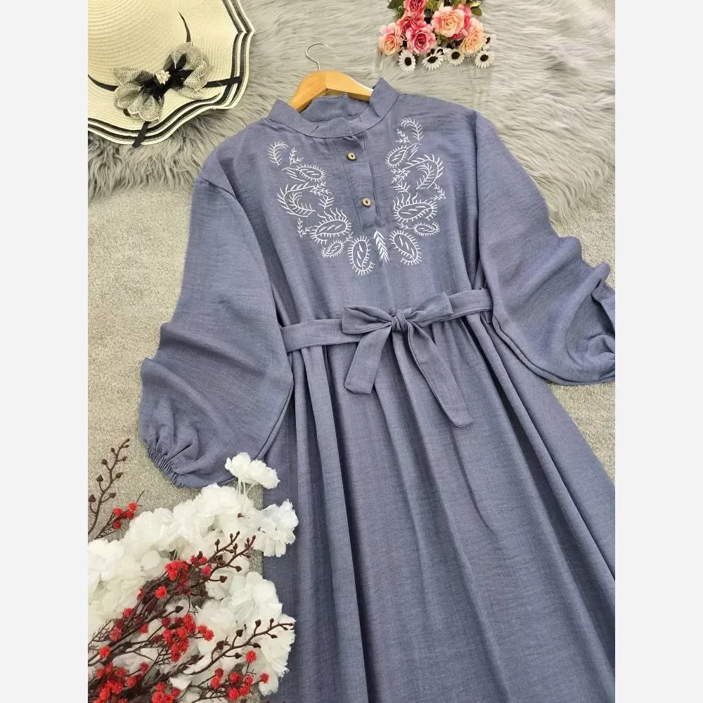 کفتان زنانه گلدوزی شده طرح ترمه جنس شانتون فری سایز