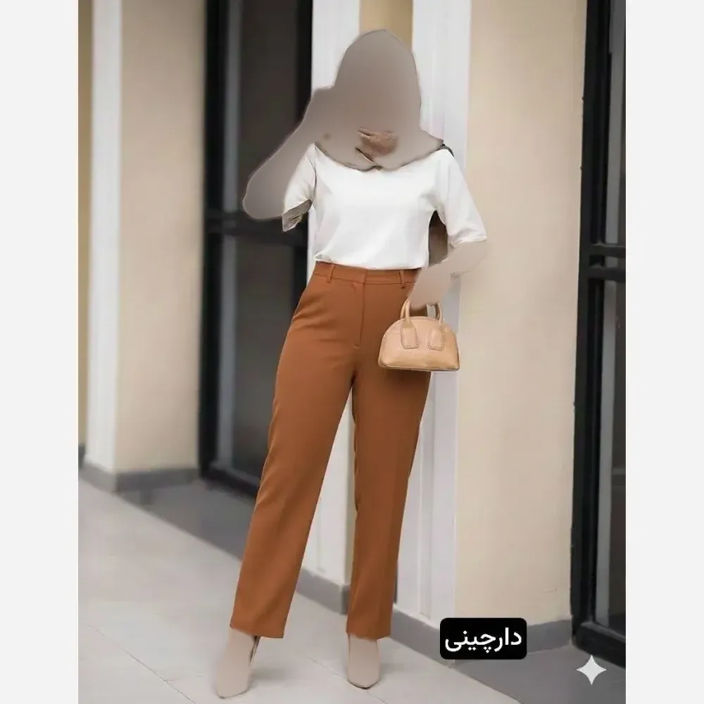 شلوار زنانه کرپ مازراتی راسته ساده سایز بزرگ 40 تا 52